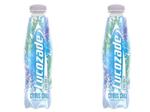 正面から見た2つのLucozadeパッケージ