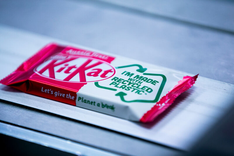 Kit Kat recycled plastic wrap