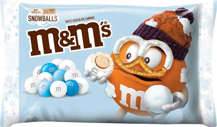 M&M's White Chocolate Pretzel Snowballs