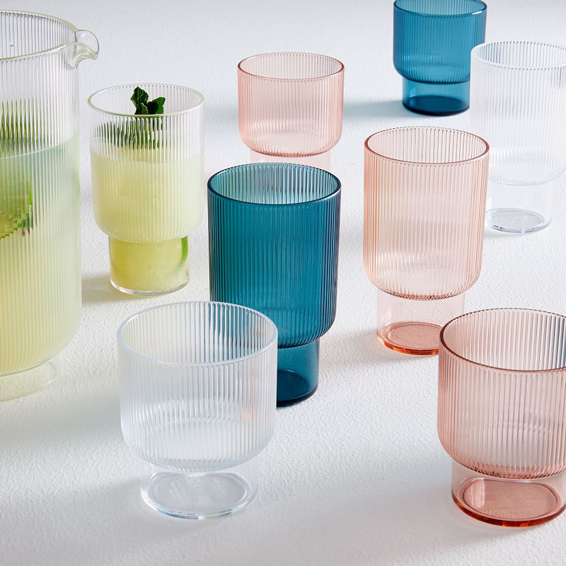 Fluted Acrylic Glassware